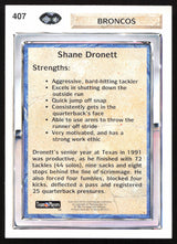 Shane Dronett Autographed 1992 Upper Deck Rookie Card #407 Denver Broncos SKU #259513