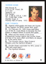 Gordie Howe Autographed 1994 Hockey Wit Card #9 Detroit Red Wings "Mr. Elbows HOF 72" SKU #259694
