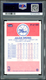 Julius "Dr. J" Erving Autographed 1986 Fleer Card #31 Philadelphia 76ers PSA 8 Auto Grade Gem Mint 10 PSA/DNA #127229198