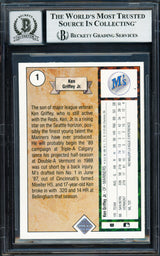 Ken Griffey Jr. Autographed 1989 Upper Deck Rookie Card #1 Seattle Mariners Auto Grade Gem Mint 10 Beckett BAS #18629994