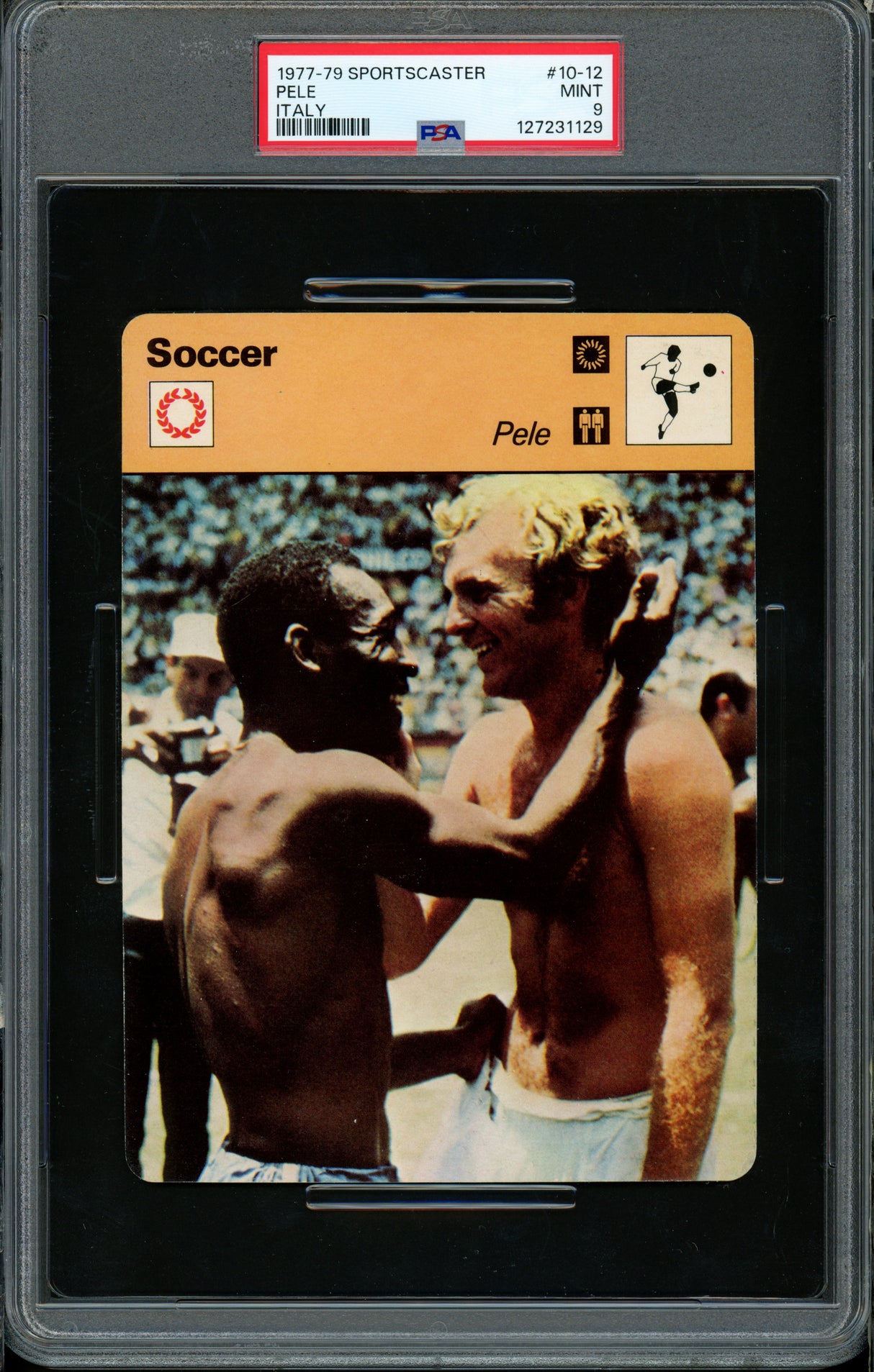 Pele 1977-79 Sportscaster Card #10-12 Brazil PSA 9 #127231129