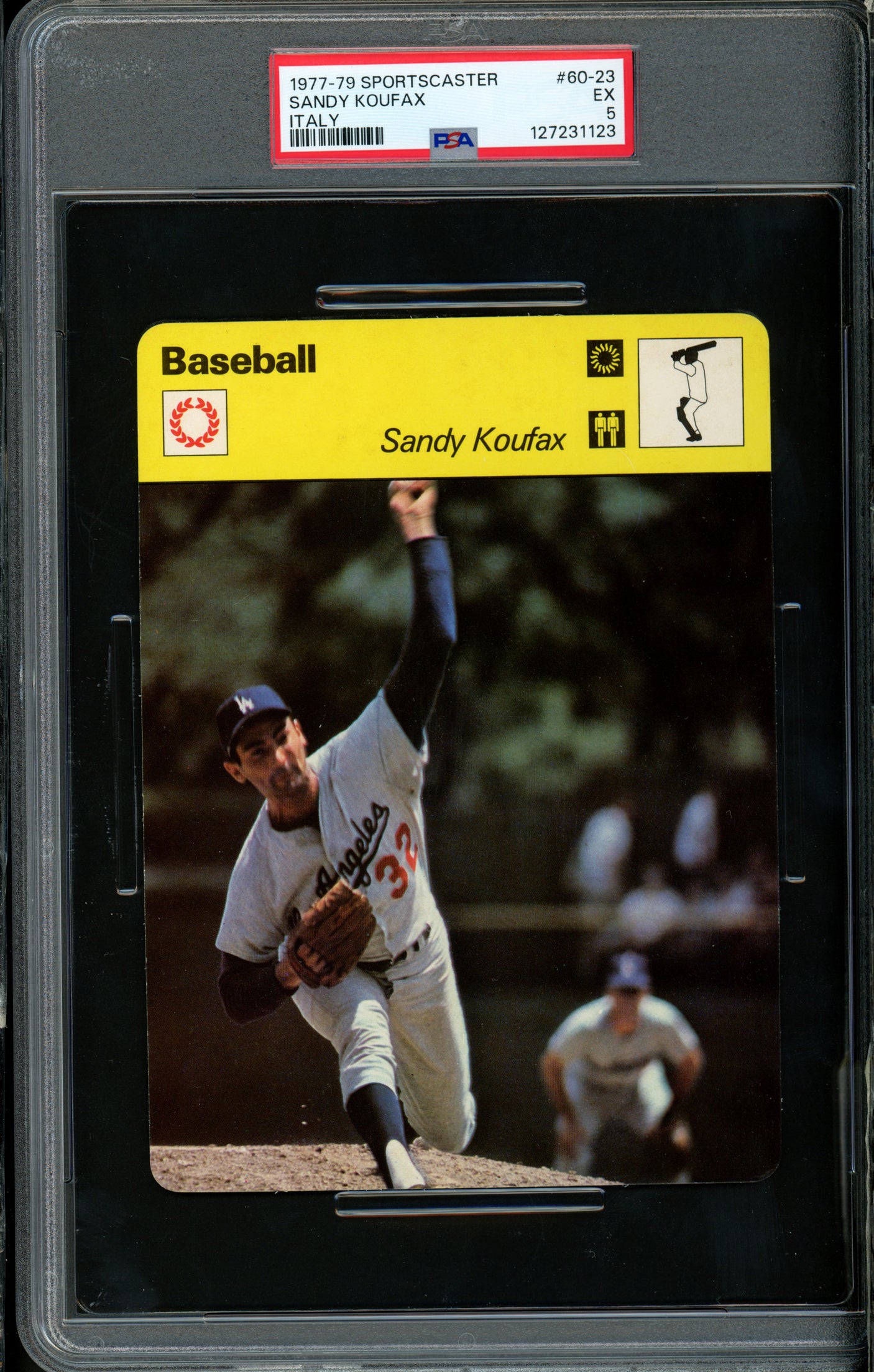 Sandy Koufax 1977-79 Sportscaster Card #60-23 Los Angeles Dodgers PSA 5 #127231123