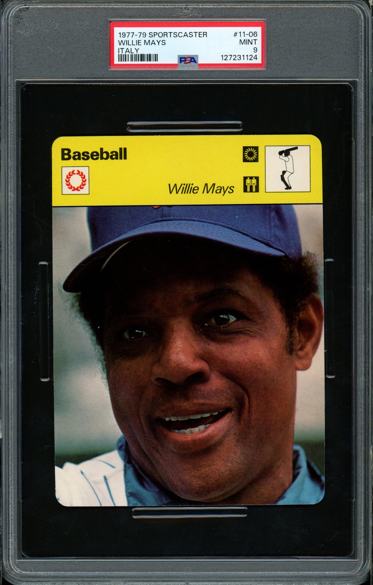 Willie Mays 1977-79 Sportscaster Card #11-06 New York Mets PSA 9 #127231124