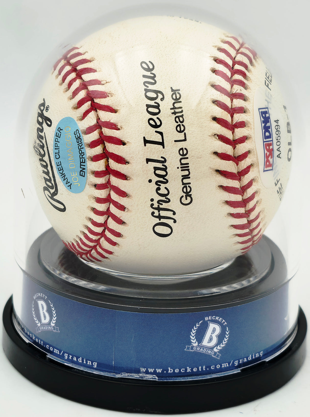 Joe DiMaggio Autographed Official JD Logo League Baseball New York Yankees Auto Grade Gem Mint 10 Beckett BAS #19815348