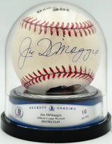 Joe DiMaggio Autographed Official JD Logo League Baseball New York Yankees Auto Grade Gem Mint 10 Beckett BAS #19815349
