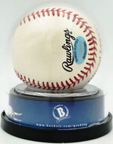 Joe DiMaggio Autographed Official Logo League Baseball New York Yankees Auto Grade Mint 9 Beckett BAS #19815354