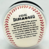 Joe DiMaggio Autographed Official Logo League Baseball New York Yankees Auto Grade Mint 9 Beckett BAS #19815354