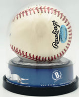 Joe DiMaggio Autographed Official Logo League Baseball New York Yankees Auto Grade Mint 9 Beckett BAS #19815352