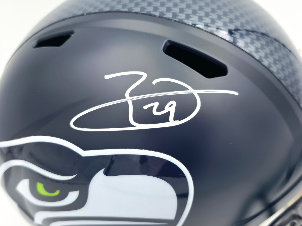 Earl Thomas Autographed Seattle Seahawks Blue Full Size Speed Replica Helmet Beckett BAS Witness #4W147354