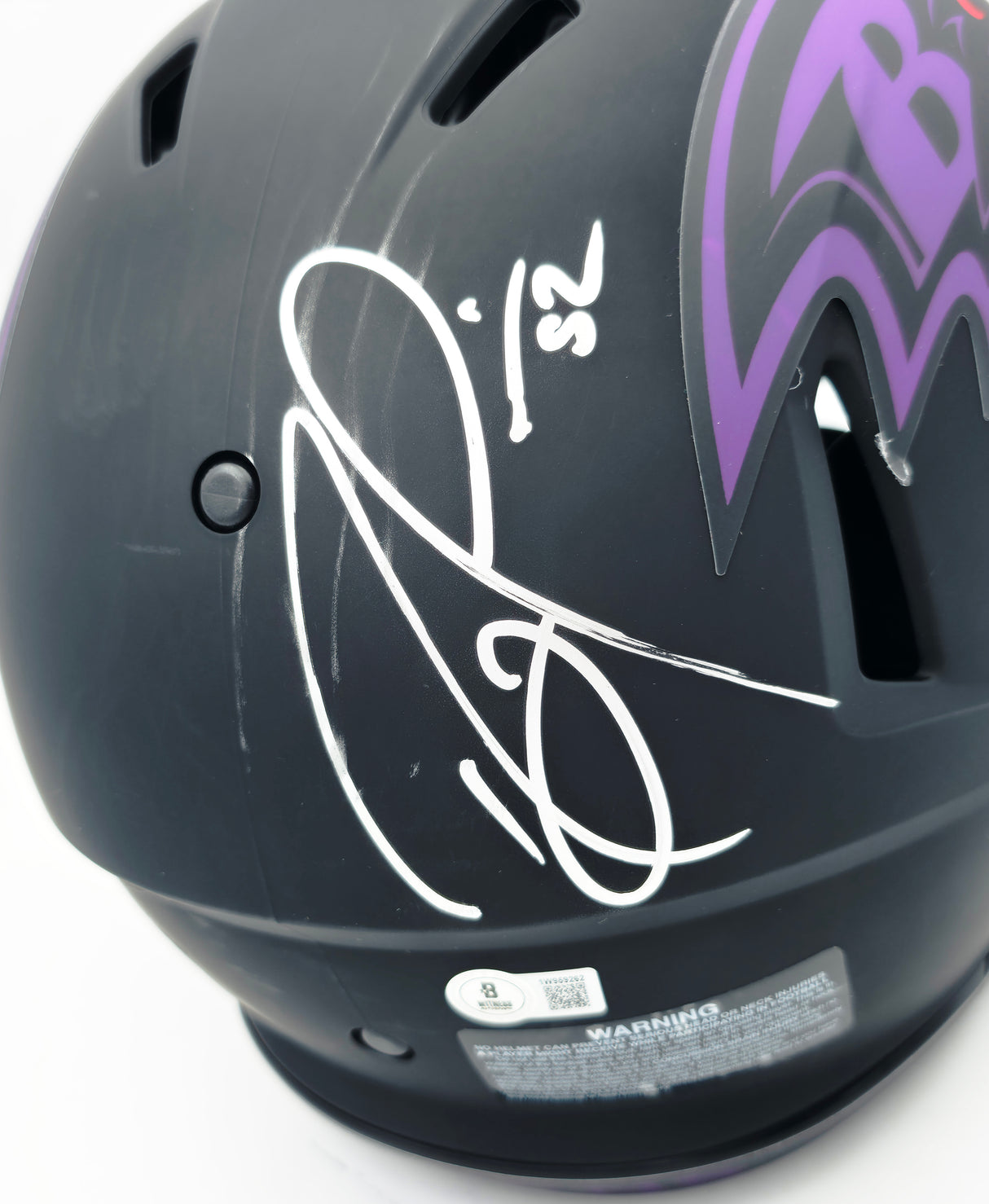 Ray Lewis Autographed Baltimore Ravens Eclipse Black Full Size Speed Authentic Helmet Beckett BAS Witness #1W959262