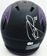 Ray Lewis Autographed Baltimore Ravens Eclipse Black Full Size Speed Authentic Helmet Beckett BAS Witness #1W959262