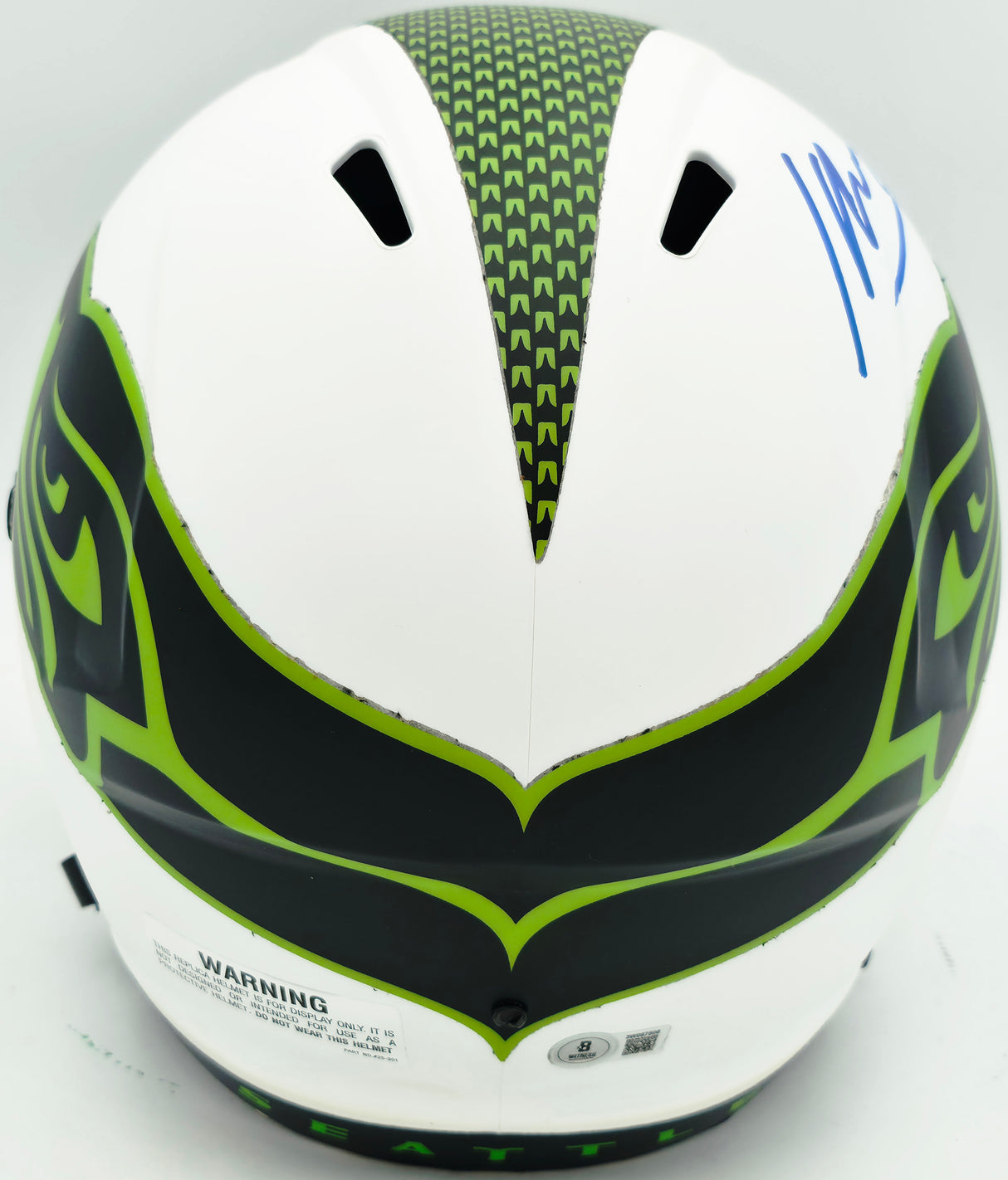 Kenneth Walker III Autographed Seattle Seahawks Lunar Eclipse White Full Size Speed Replica Helmet Beckett BAS Witness #3W087508