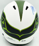 Kenneth Walker III Autographed Seattle Seahawks Lunar Eclipse White Full Size Speed Replica Helmet Beckett BAS Witness #3W087508