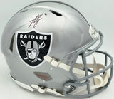 Ashton Jeanty Autographed Las Vegas Raiders Silver Full Size Speed Authentic Helmet Beckett BAS Witness #4W181574