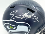 Nick Emmanwori Autographed Seattle Seahawks Blue Full Size Speed Replica Helmet (Signed Twice - Smudged) Beckett BAS Witness #4W530562