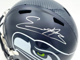 Nick Emmanwori Autographed Seattle Seahawks Blue Full Size Speed Replica Helmet (Signed Twice - Smudged) Beckett BAS Witness #4W530562