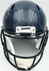 Nick Emmanwori Autographed Seattle Seahawks Blue Full Size Speed Replica Helmet (Signed Twice - Smudged) Beckett BAS Witness #4W530562