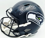 Nick Emmanwori Autographed Seattle Seahawks Blue Full Size Speed Replica Helmet (Signed Twice - Smudged) Beckett BAS Witness #4W530566