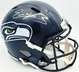 Nick Emmanwori Autographed Seattle Seahawks Blue Full Size Speed Replica Helmet (Signed Twice - Smudged) Beckett BAS Witness #4W530565
