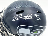 Nick Emmanwori Autographed Seattle Seahawks Blue Full Size Speed Replica Helmet (Signed Twice - Smudged) Beckett BAS Witness #4W530565