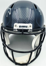 Nick Emmanwori Autographed Seattle Seahawks Blue Full Size Speed Replica Helmet (Signed Twice - Smudged) Beckett BAS Witness #4W530565