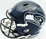 Nick Emmanwori Autographed Seattle Seahawks Blue Full Size Speed Replica Helmet (Signed Twice - Smudged) Beckett BAS Witness #4W530563
