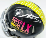 Nick Emmanwori Autographed Seattle Seahawks Black Super Bowl LX Logo Speed Mini Helmet Beckett BAS Witness #3W319892