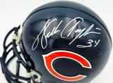 Walter Payton Autographed Chicago Bears Blue Riddell Mini Helmet "34" Beckett BAS #AE85516