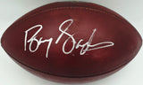 Barry Sanders Autographed Official NFL Leather Game Prepped Football Detroit Lions (Smudged) Beckett BAS QR #BN17300