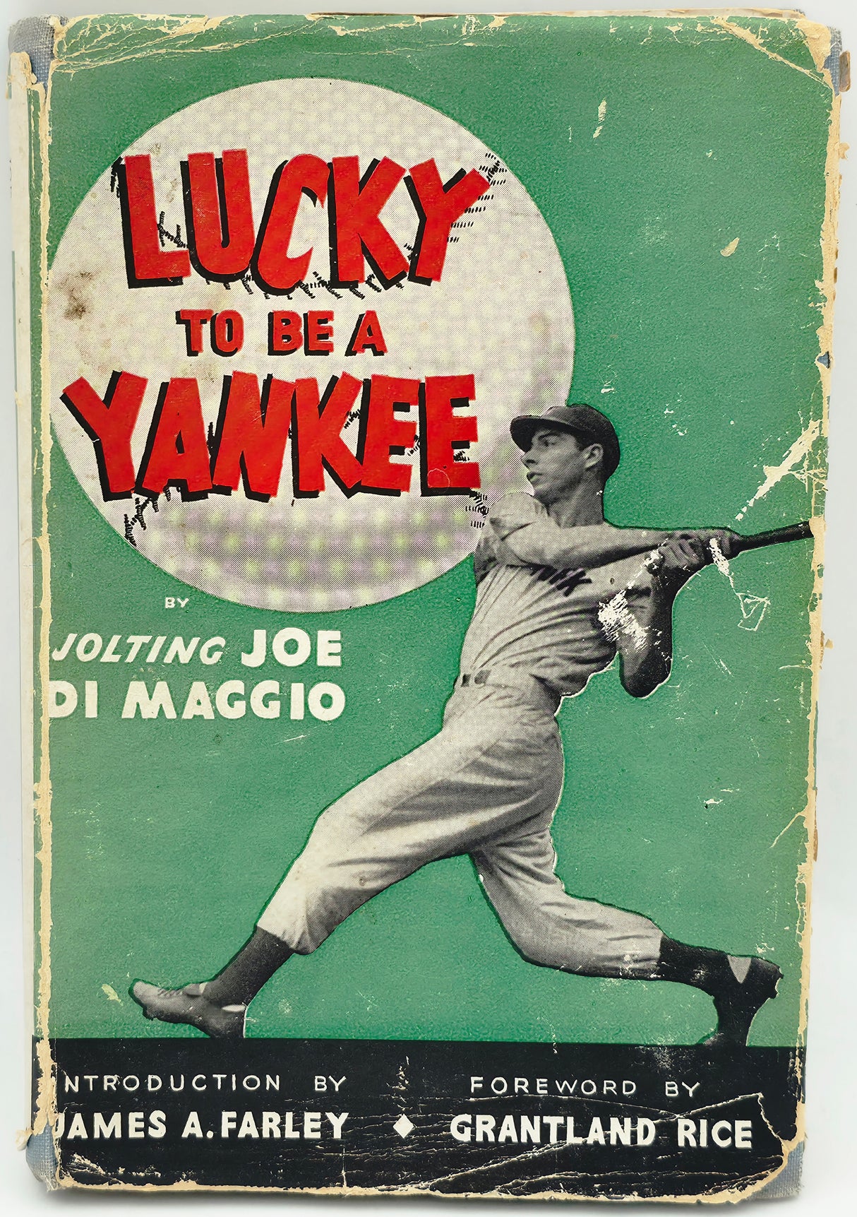 Joe Dimaggio Autographed Lucky To Be a Yankee 1946 Book New York Yankees Vintage Signature Beckett BAS #AE85524