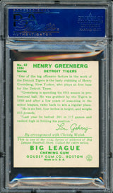Hank Greenberg Autographed 1985 Reprint 1934 Goudey Rookie Card #62 Detroit Tigers PSA/DNA #65067598