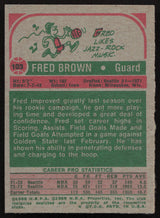 Downtown Fred Brown Autographed 1973-74 Topps Rookie Card #103 Seattle Supersonics SKU #260111