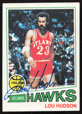Lou Hudson Autographed 1977-78 Topps Card #85 Atlanta Hawks SKU #260120