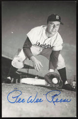 Pee Wee Reese Autographed 3.5x5.5 Postcard Brooklyn Dodgers SKU #260131