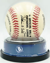 Hank Aaron Autographed Official NL Baseball Atlanta Braves Auto Grade Mint 9 Beckett BAS #19665587