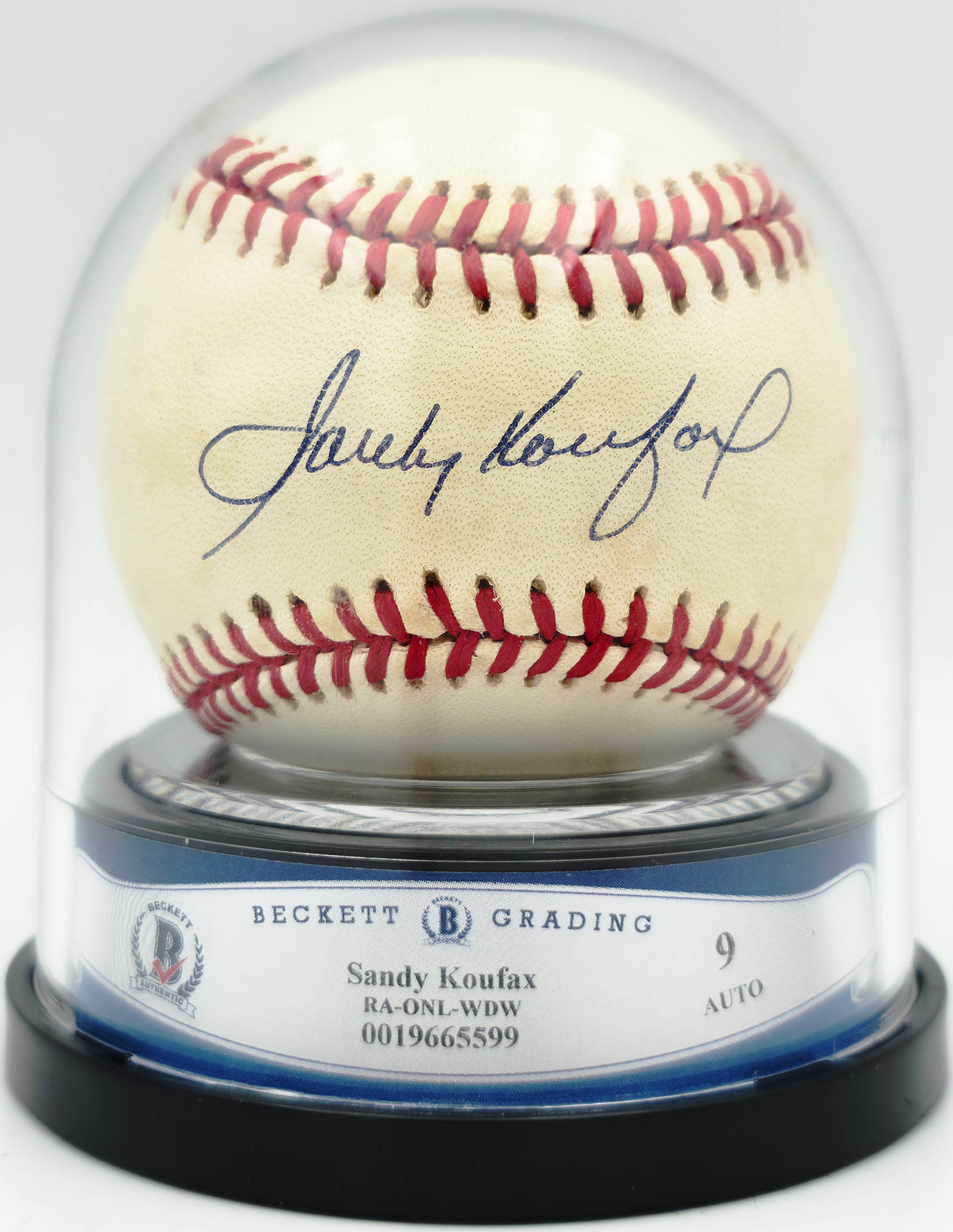 Sandy Koufax Autographed Official NL Baseball Los Angeles Dodgers Auto Grade Mint 9 Beckett BAS #19665599