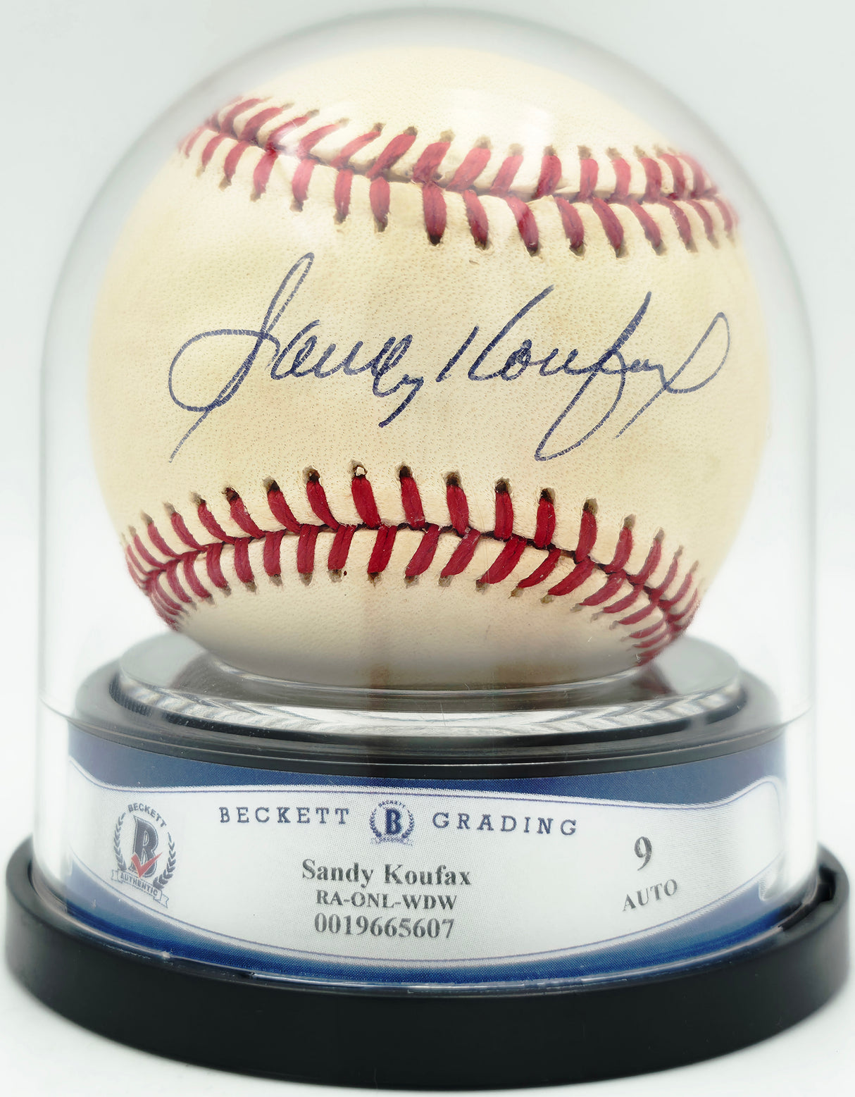 Sandy Koufax Autographed Official NL Baseball Los Angeles Dodgers Auto Grade Mint 9 Beckett BAS #19665607