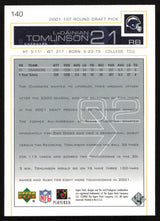 LaDainian Tomlinson Autographed 2002 Upper Deck Card #140 San Diego Chargers SKU #260551