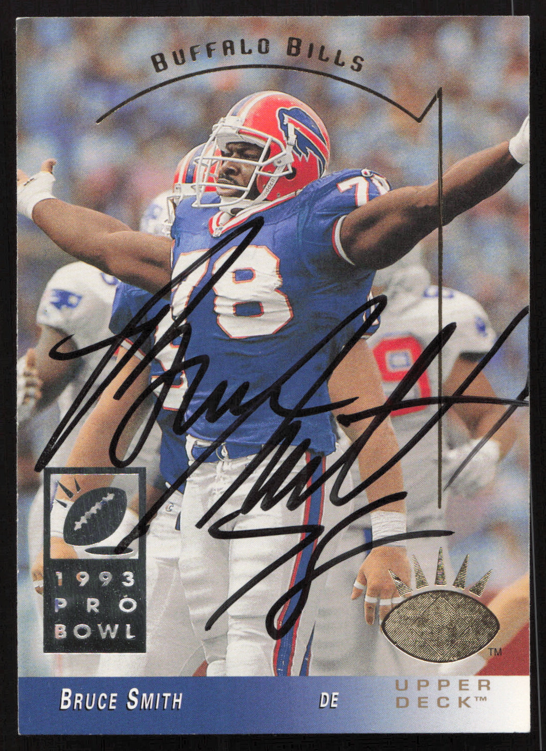 Bruce Smith Autographed 1993 Upper Deck SP Card #34 Buffalo Bills SKU #260631