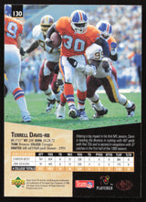 Terrell Davis Autographed 1995 Upper Deck SP Rookie Card #130 Denver Broncos SKU #260718