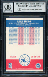 Julius Dr. J Erving Autographed 1987-88 Fleer Card #35 Philadelphia 76ers Auto Grade Gem Mint 10 Beckett BAS #19658717
