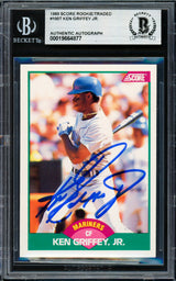 Ken Griffey Jr. Autographed 1989 Score Traded Rookie Card #100T Seattle Mariners Beckett BAS #19664877