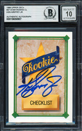 Ken Griffey Jr. Autographed 1989 Upper Deck Rookie Card #27 Seattle Mariners Auto Grade Gem Mint 10 Beckett BAS #19658907