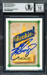 Ken Griffey Jr. Autographed 1989 Upper Deck Rookie Card #27 Seattle Mariners Auto Grade Gem Mint 10 Beckett BAS #19658909