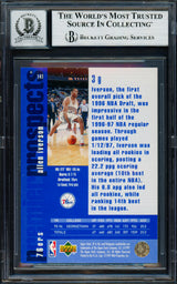 Allen Iverson Autographed 1996-97 Upper Deck SP Rookie Card #141 Philadelphia 76ers Auto Grade Gem Mint 10 Beckett BAS #19659441