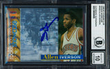 Allen Iverson Autographed 1996-97 Stadium Club Rookie Showcase Rookie Card #RS25 Philadelphia 76ers Auto Grade Gem Mint 10 Beckett BAS #19659465