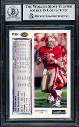 Joe Montana Autographed 1992 Upper Deck Gold Card #G36 San Francisco 49ers Auto Grade Gem Mint 10 Beckett BAS #19663707