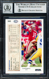 Joe Montana Autographed 1992 Upper Deck Card #560 San Francisco 49ers Auto Grade Gem Mint 10 Beckett BAS #19663713
