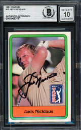 Jack Nicklaus Autographed 1981 Donruss Rookie Card #13 Auto Grade Gem Mint 10 Beckett BAS #19663797