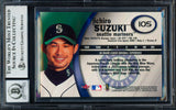 Ichiro Suzuki Autographed 2001 Fleer E-X Rookie Card #105 Seattle Mariners Auto Grade Gem Mint 10 Beckett BAS #19664029